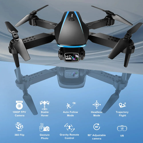 2025 Mini Drone Aerial with Camera - Drones for Kids Adults, 1080P HD Foldable Professional Drone with Stable Hover, Trajectory Flight, Gravity Control, 90° Adjustable Lens, One Key Take Off/Land, 3D Flip