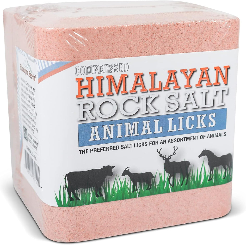 Compressed Pink Salt Lick for Livestock and Wildlife Animals, Pure & Natural Feed Salt Block, Minerals & Trace Elements, No Additives, 5.5LB (2.5KG)