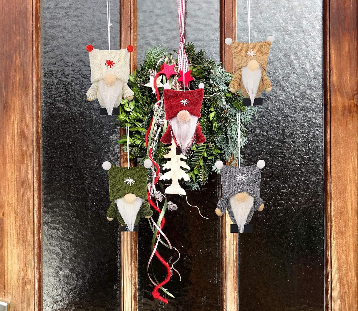 Christmas Decorations, Christmas Decor, Gnome Christmas Decorations Set of 5, Hanging Gnome for Christmas Tree Decorations, Christmas Decorations Indoor