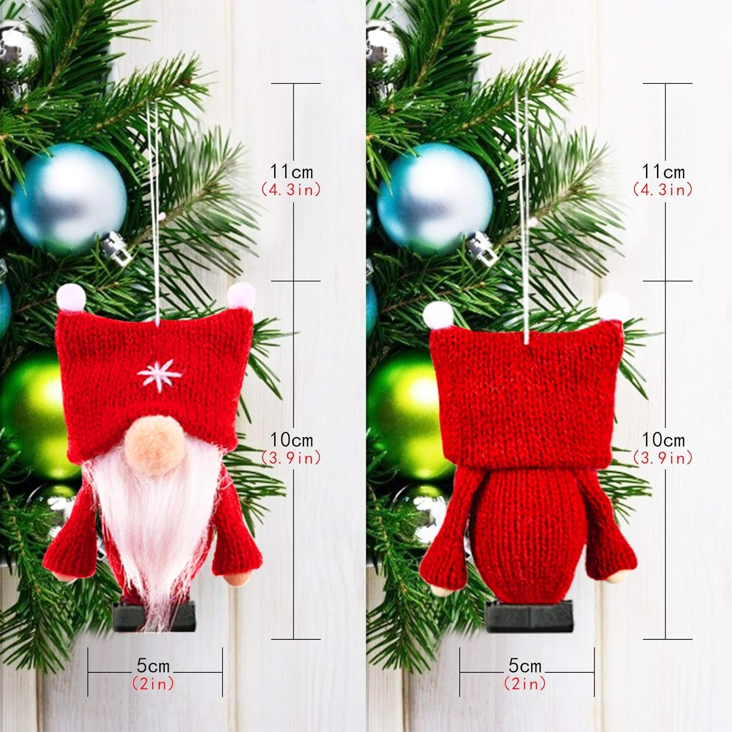 Christmas Decorations, Christmas Decor, Gnome Christmas Decorations Set of 5, Hanging Gnome for Christmas Tree Decorations, Christmas Decorations Indoor