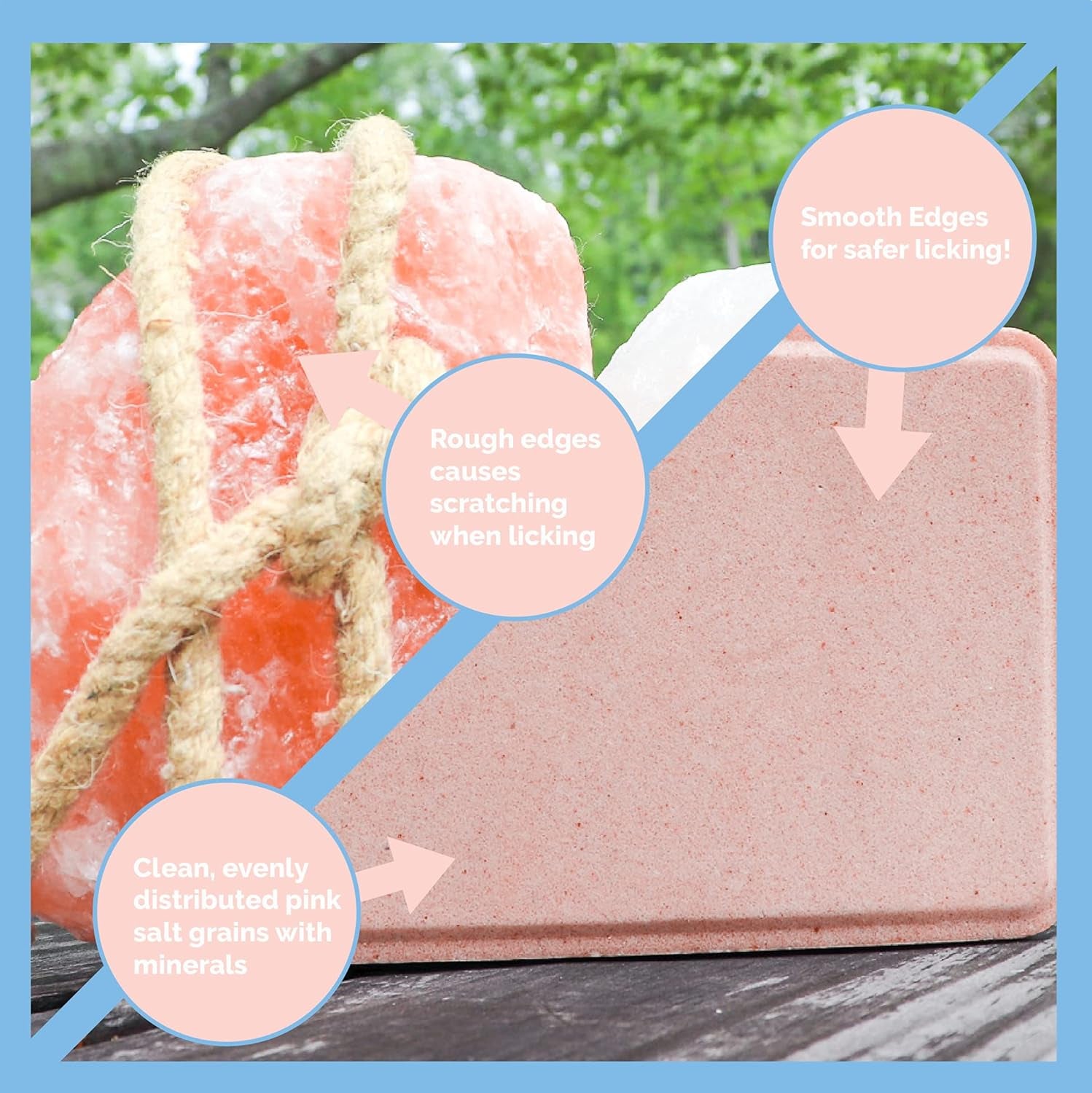 Compressed Pink Salt Lick for Livestock and Wildlife Animals, Pure & Natural Feed Salt Block, Minerals & Trace Elements, No Additives, 5.5LB (2.5KG)