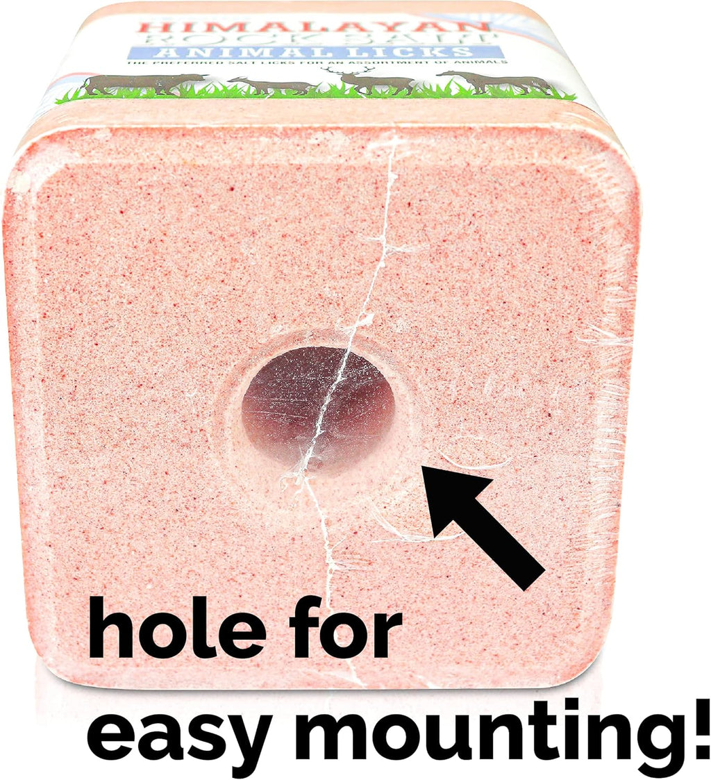 Compressed Pink Salt Lick for Livestock and Wildlife Animals, Pure & Natural Feed Salt Block, Minerals & Trace Elements, No Additives, 5.5LB (2.5KG)